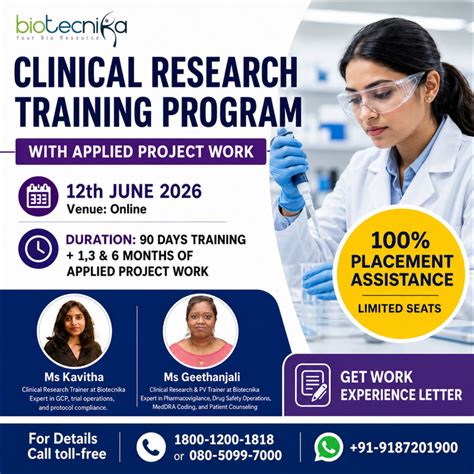 Clinical Research Training Program With 1, 3 & 6 Months Applied Projec ...