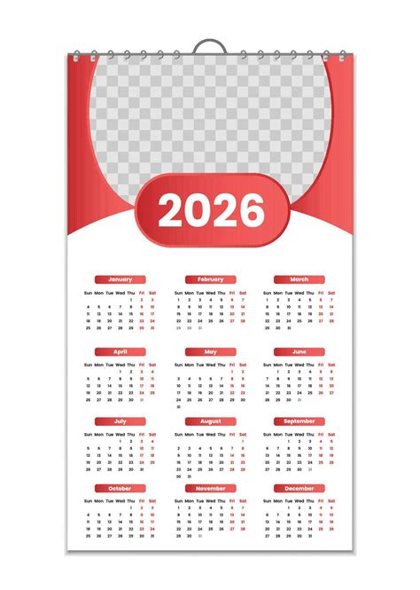 Wall Calendar 2026, Wall calendar design template for 2026, minimalist ...