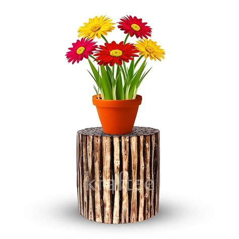 Kraftee Wooden Antique Shape Big Stool/Table Natural Wood Blocks ...