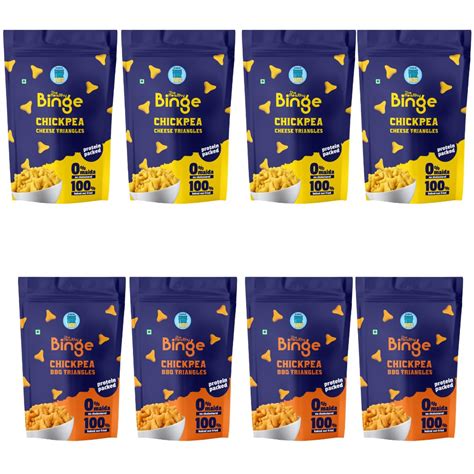 The Healthy Binge Chickpea Baked Triangle Chips Smokey BBQ & Cheese ...