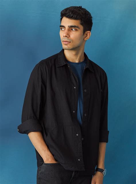 Buy Black Obsidian Overshirt | Casual Black Solid Shirts for Men Online ...
