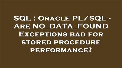 Image result for Oracle Exception Handling