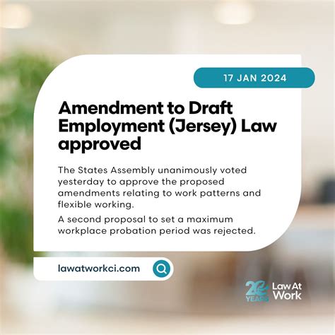 Jersey Employment Law amendments approved | Law At Work (Channel ...