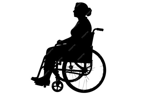 Silhouette of woman on wheelchair on white background illustration ...