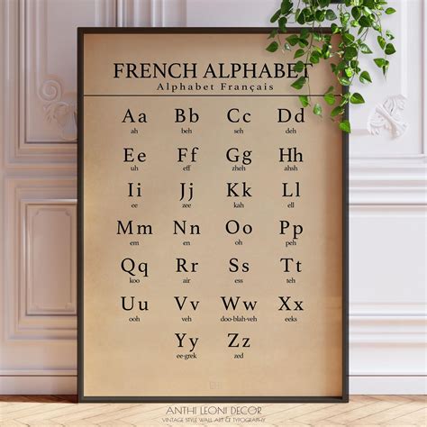 French Alphabet Chart FRENCH Alphabet Letters Reading Large Printable
