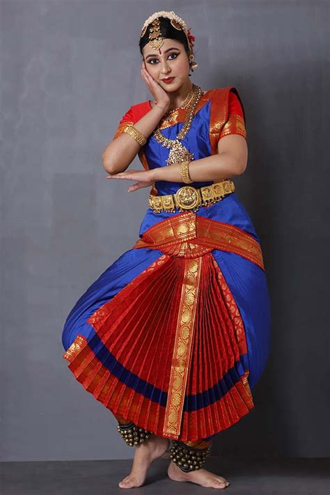 Buy Traditional Red Blue Bharatanatyam Dress Online For Women – The ...