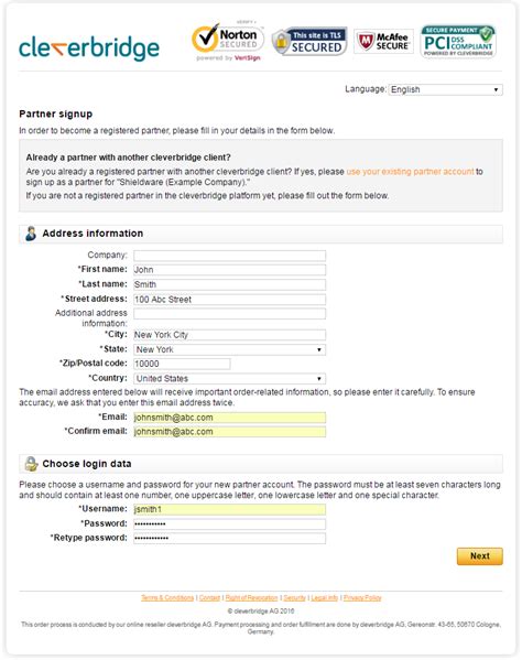 Set up a test partner | Cleverbridge Documentation