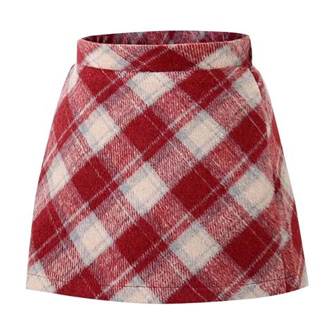 Bovxnpu Girls Skirt Girls Plaid Skirt Wools Mini Skirts Fall and Winter ...