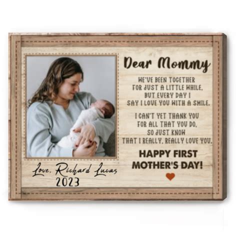 Happy First Mothers Day Picture Canvas, Personalized First Mother's Day ...