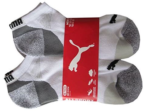 Buy Puma Mens Low Cut All Sport No Show Socks 6-Pair (Shoe Size 6-12 ...