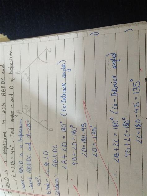 ABCD is a trapezium in which ab is parallel to dc and angle equal to ...