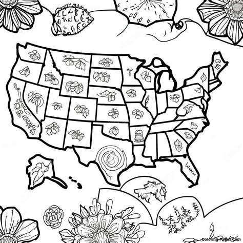 Detailed Usa Map Coloring Page | Coloring-Pages.com