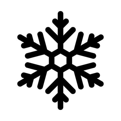 Śnieżynka czarny na białym tle. | Wektor Premium