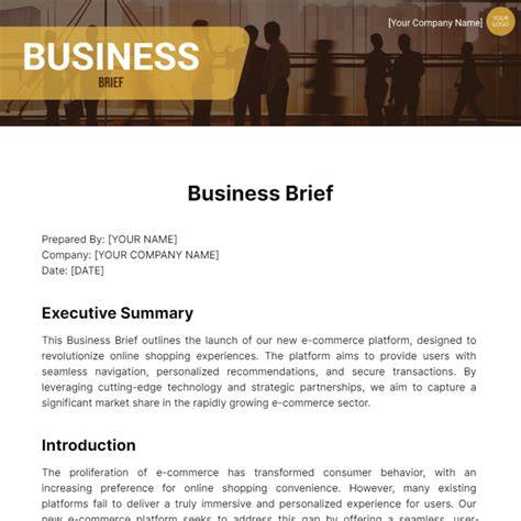 Business Brief Template - Edit Online & Download Example | Template.net