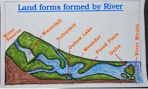 Describe landform features of mature stage of river with the help of ...