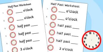 Beginner Time Worksheets for Kindergarten - Twinkl