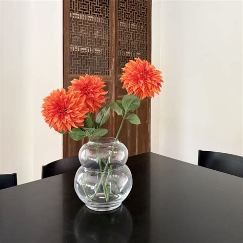Artificial Dahlia Orange - FAux Flowers by Flower Addict Singapore