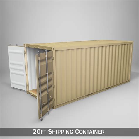 20ft Shipping Container Side Open 3D Model $29 - .stl .obj .fbx .dae ...