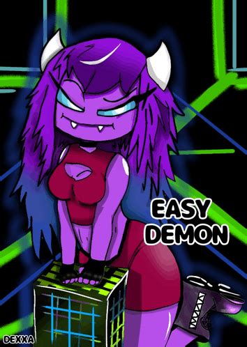 Geometry Dash Easy Demon Girl Art Woman Meme - Geometry Dash easy Demon ...