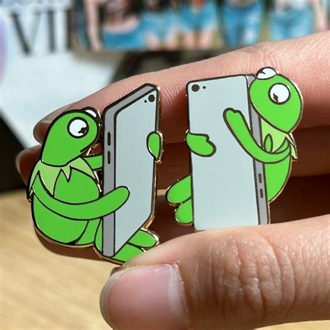 Frog Meme Pins Kermit the Frog Inspired Internet Meme Muppets iPhone ...
