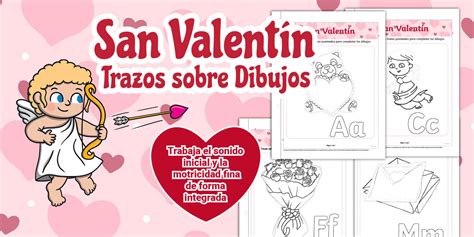 Guía de Trabajo: Trazos sobre Dibujos - San Valentín