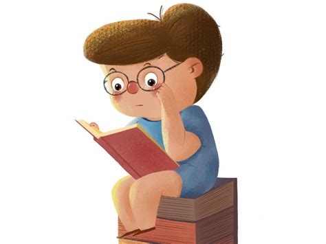 正在看书的小男孩_Xin辛-站酷ZCOOL