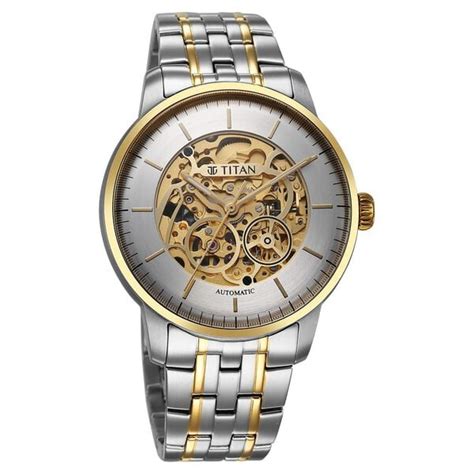 Buy Online Titan Golden Heart Skeletal Automatic Analog with Silver ...