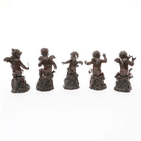 Images for 2178539. A SET OF FIVE BRONZED FIGURES OF CHERUBS EMBLEMATIC ...