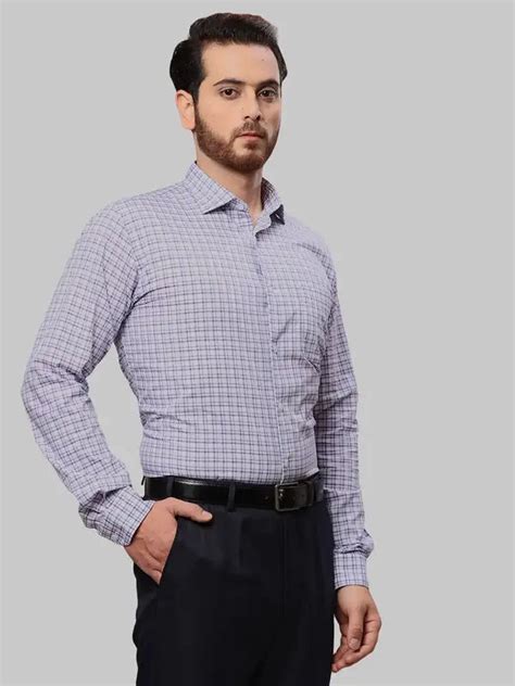Park Avenue Men Purple Checks Slim Fit Cotton Casual Shirt – MyRaymond