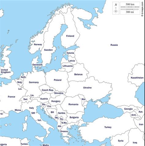 Buy Europe Map of European Countries, Map of Europe Stretch Map, Map of Western Europe, Map of ...