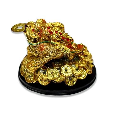 3 Legged Frog, Toad with Lucky Coin Statue (5.25 inches) for Good Luck ...