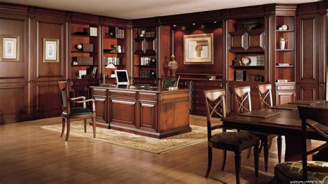 Download Classic Wooden Office Interior Design Wallpaper | Wallpapers.com
