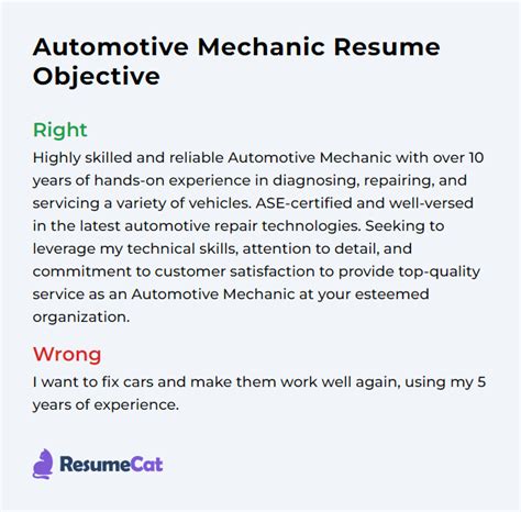 Image result for Auto Mechanic Resume Objective Examples