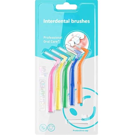 Inralimot L-Shaped Interdental Brushes Braces Toothbrush Short Handle,5 ...