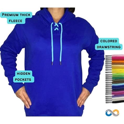 Royal Blue Fleece Hoodie: Unisex Pullover Sweatshirt With Colored ...