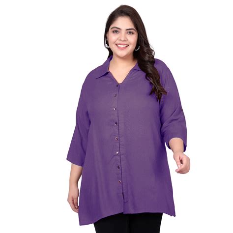Lavender Longline Plus Size Shirt