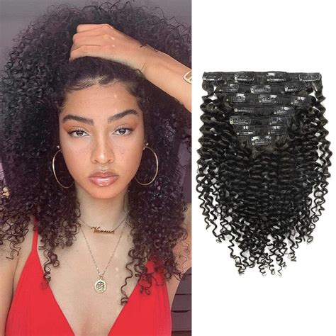 Amazon.com : Anrosa 18inch Clip in Curly Hair Extensions Spiral Natural ...