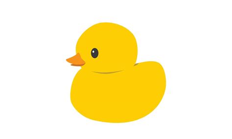 Yellow rubber duck clipart. Simple cute yellow duck toy flat vector ...