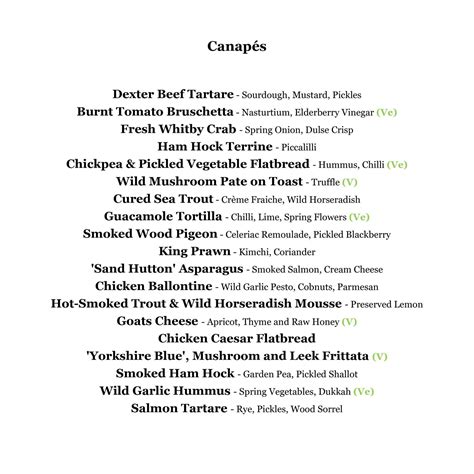 Sample Menus - Free Range Kitchen - Bespoke Event Catering