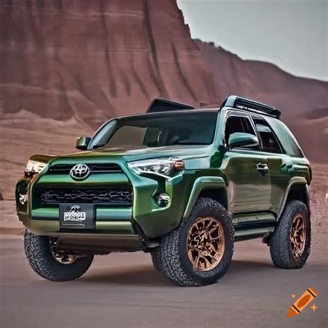 5th gen toyota 4runner in green with bronze wheels on Craiyon