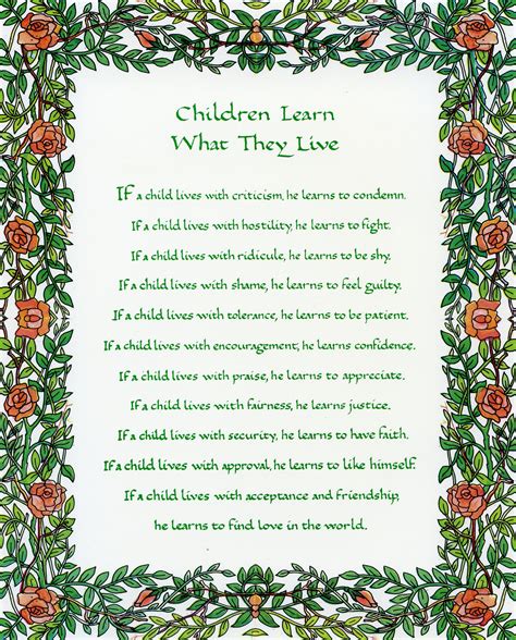 CHILDREN LEARN WHAT THEY LIVE - CATHOLIC PRINTS PICTURES - Catholic Pictures