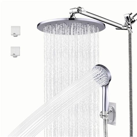 Rainfall Shower Head,Lohner 8 inch Dual Shower Head Rainfall with 70 ...