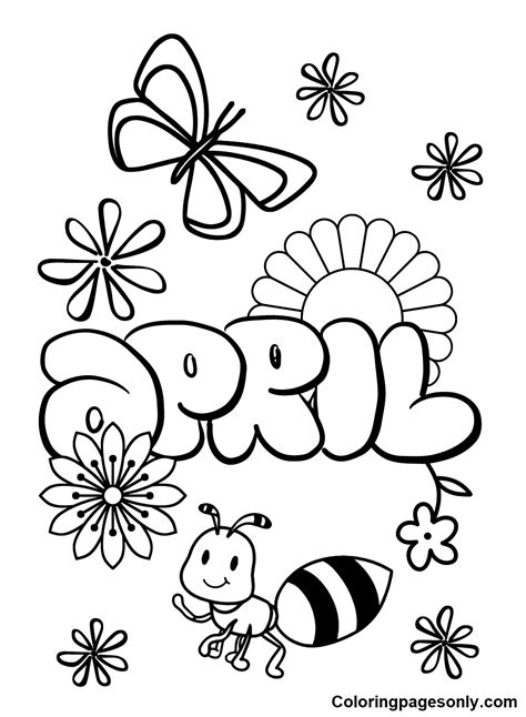 Printable April Coloring Pages