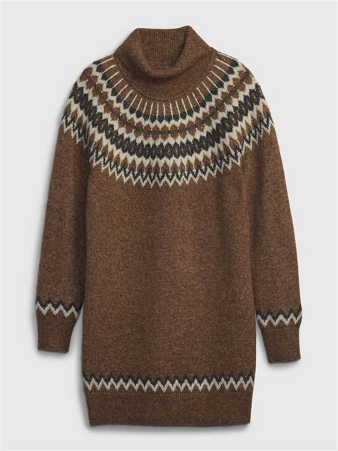 Fair Isle Turtleneck Mini Sweater Dress | Gap