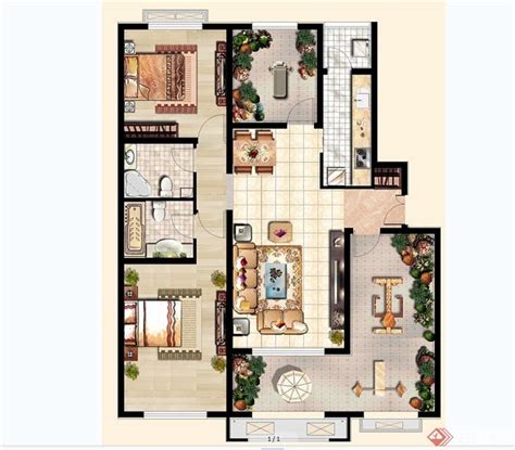 三居室平面设计图2019-房天下家居装修网