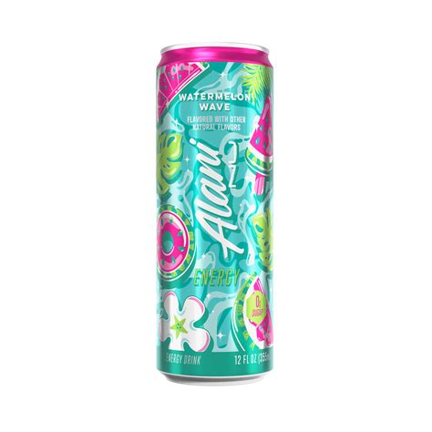Alani Nu Energy Drink, Watermelon Wave, 12oz Cans, Zero Sugar, Vegan ...