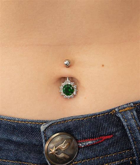 Emerald Belly Button Ring Body Jewelry May Birthstones Gift - Etsy