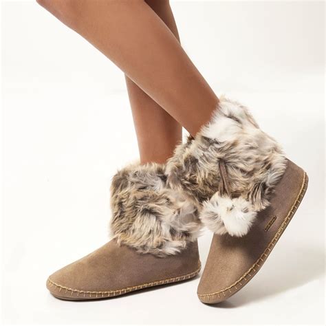 Womens Faux Fur Boot Slippers at Eve Collie blog