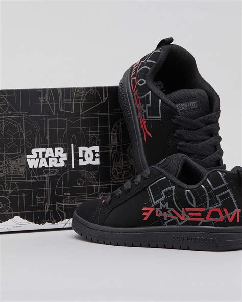 Shop DC Shoes Boys' Star Wars Court Graffik Shoes In Black/red/black ...
