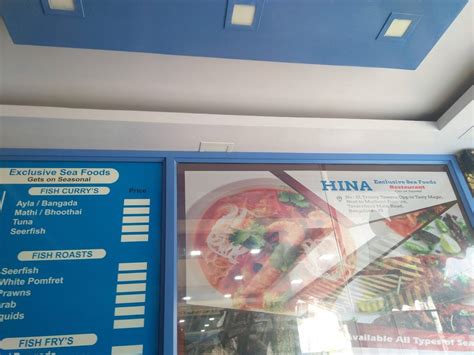 Menu at Hina Exclusive Sea Food, Bengaluru